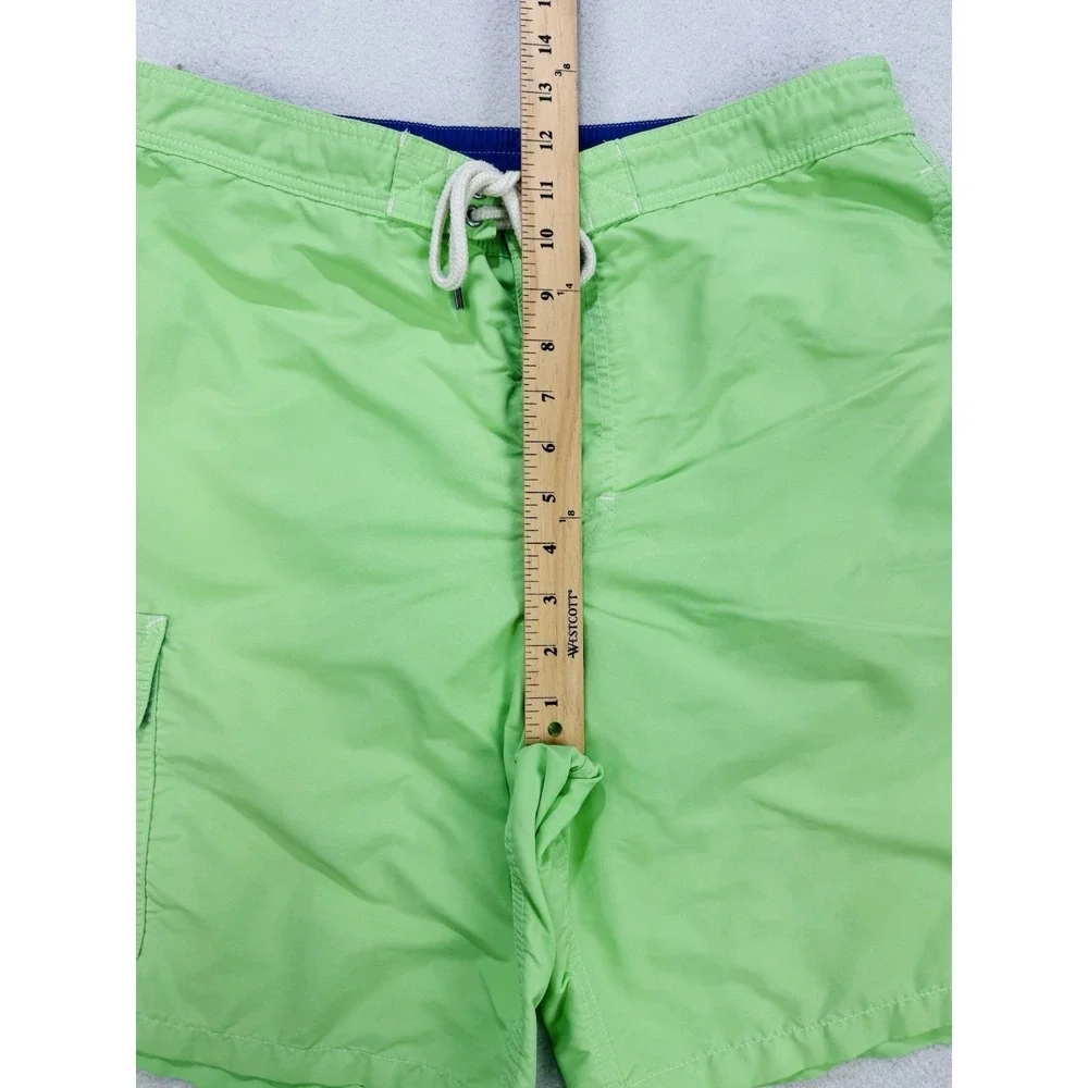 Polo Ralph Lauren Men's L Lime Green Mesh Lined Swim Trunks Pony Logo‎ Cargo